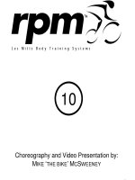 Les Mills RPM 10 Releases DVD CD Instructor Notes